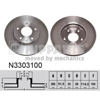 Stabdžių diskas NIPPARTS N3303100