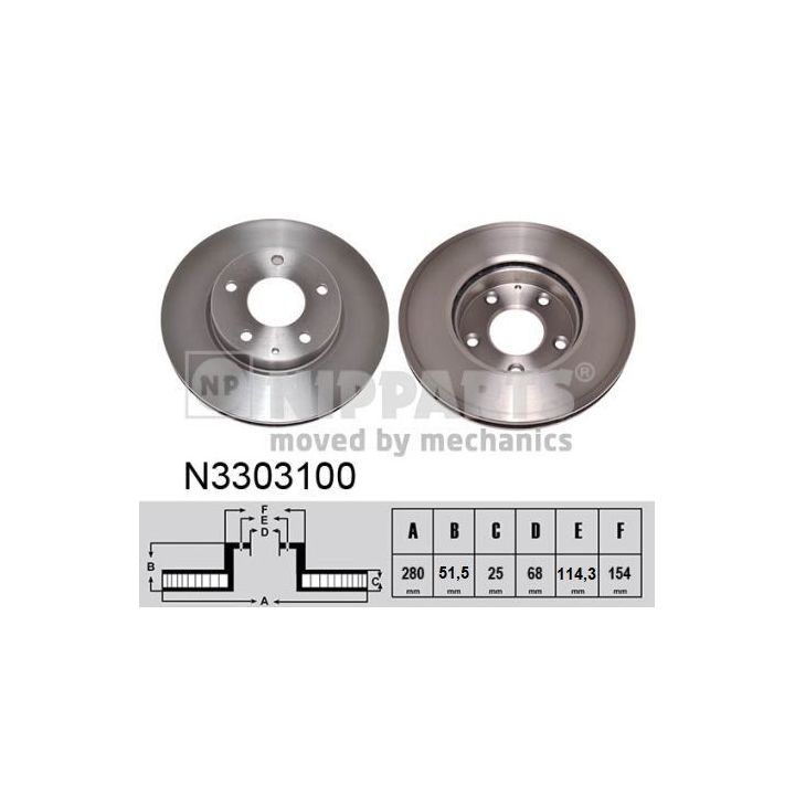 Stabdžių diskas NIPPARTS N3303100