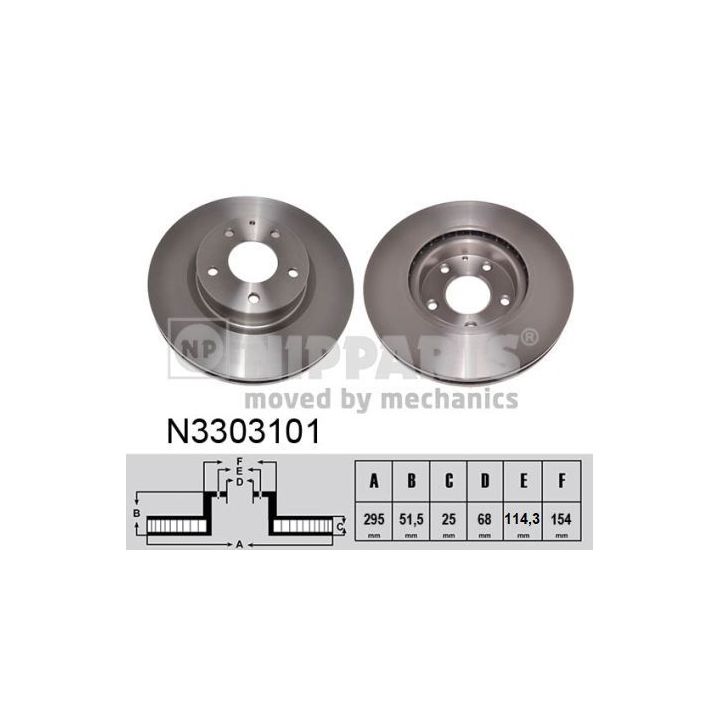 Stabdžių diskas NIPPARTS N3303101