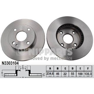 Stabdžių diskas NIPPARTS N3303104