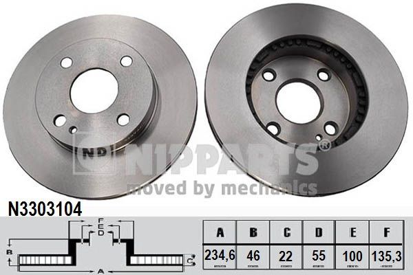 Stabdžių diskas NIPPARTS N3303104