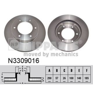 Stabdžių diskas NIPPARTS N3309016