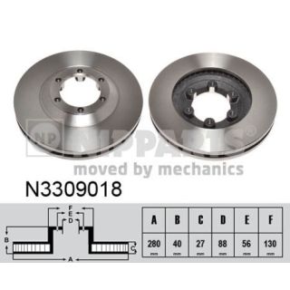 Stabdžių diskas NIPPARTS N3309018