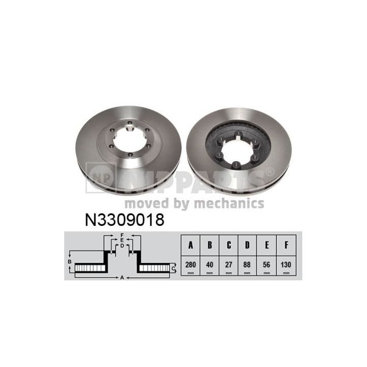 Stabdžių diskas NIPPARTS N3309018