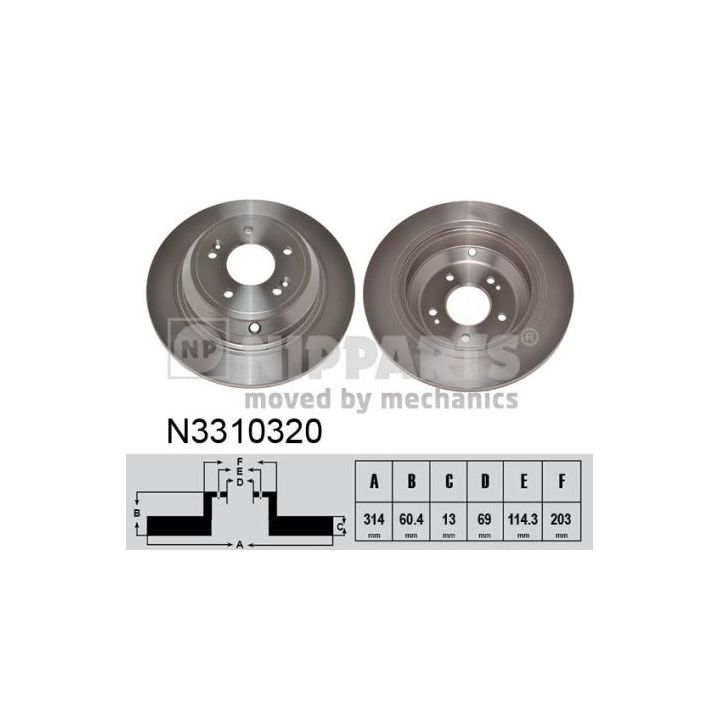 Stabdžių diskas NIPPARTS N3310320