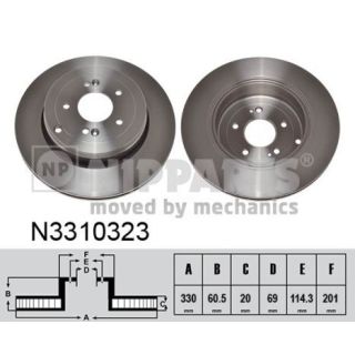 Stabdžių diskas NIPPARTS N3310323