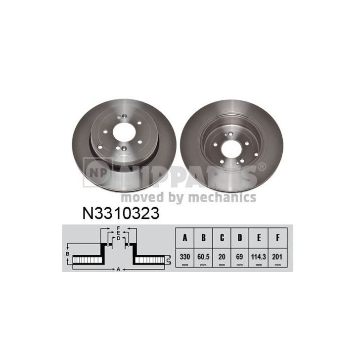 Stabdžių diskas NIPPARTS N3310323