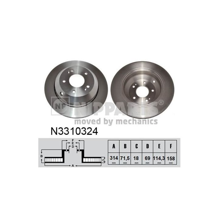 Stabdžių diskas NIPPARTS N3310324