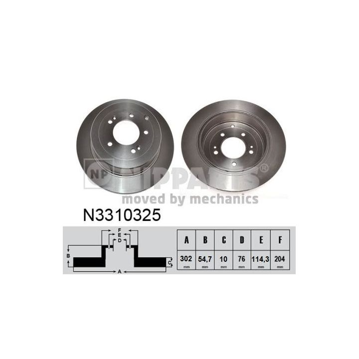 Stabdžių diskas NIPPARTS N3310325