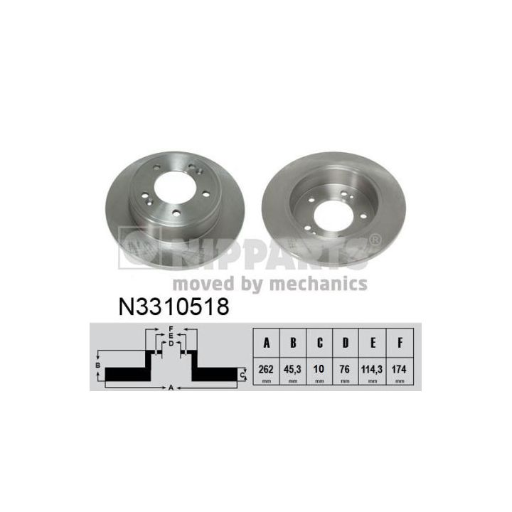 Stabdžių diskas NIPPARTS N3310518