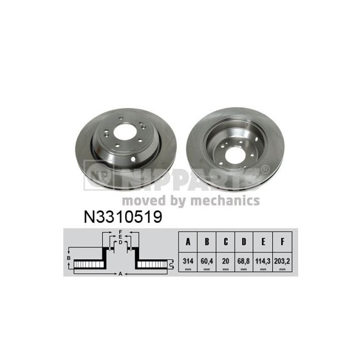 Stabdžių diskas NIPPARTS N3310519