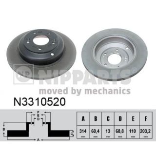 Stabdžių diskas NIPPARTS N3310520