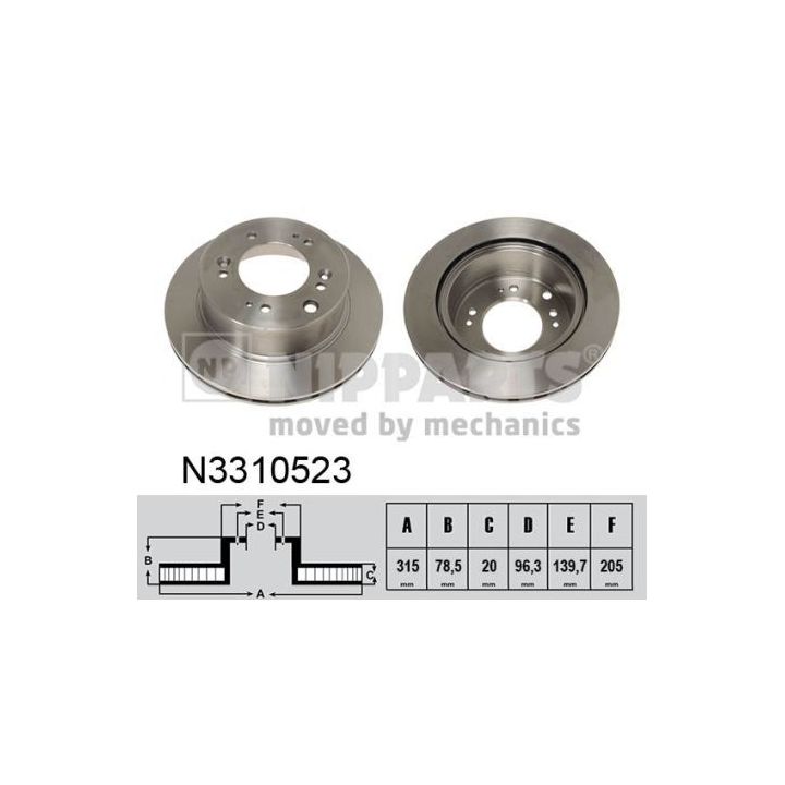 Stabdžių diskas NIPPARTS N3310523
