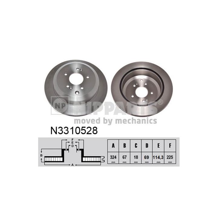 Stabdžių diskas NIPPARTS N3310528