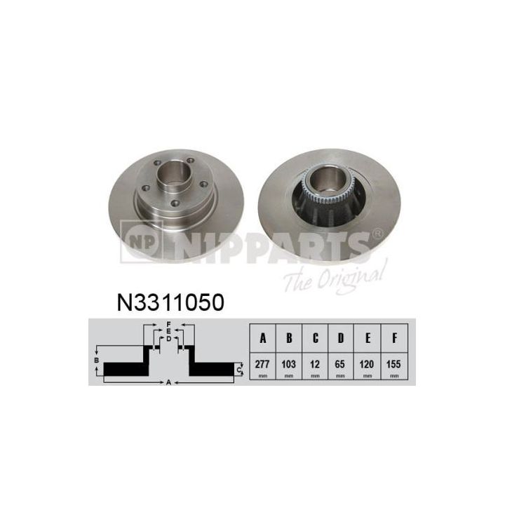 Stabdžių diskas NIPPARTS N3311050