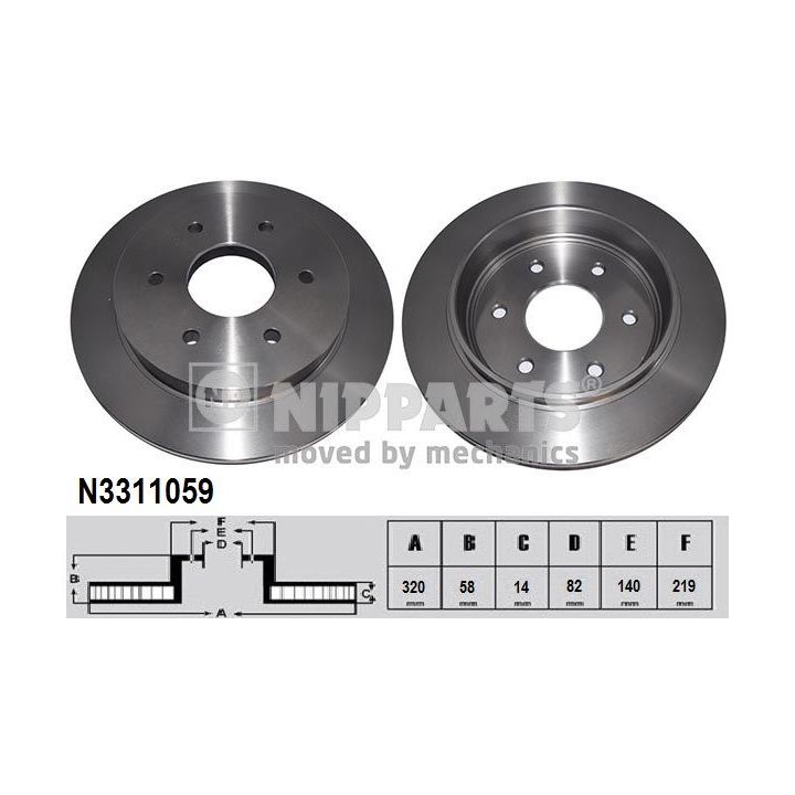 Stabdžių diskas NIPPARTS N3311059
