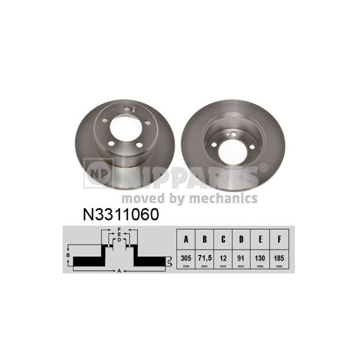 Stabdžių diskas NIPPARTS N3311060