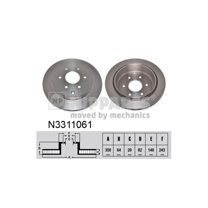 Stabdžių diskas NIPPARTS N3311061