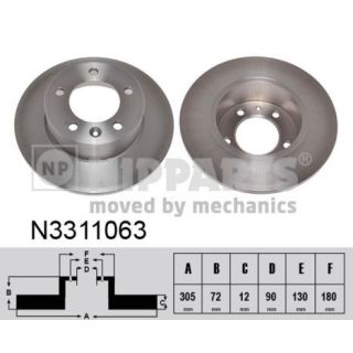 Stabdžių diskas NIPPARTS N3311063