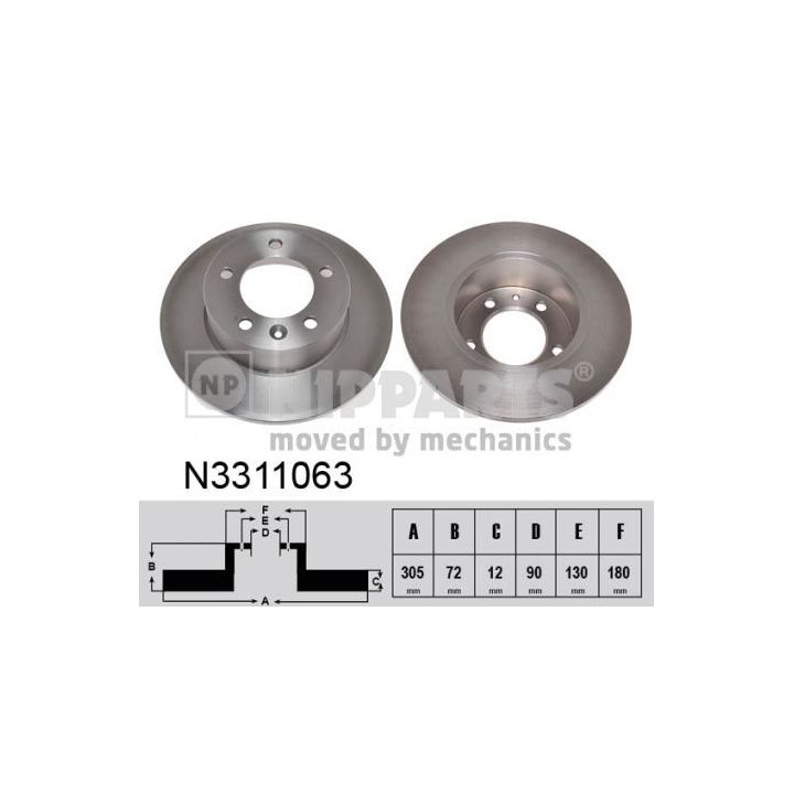 Stabdžių diskas NIPPARTS N3311063
