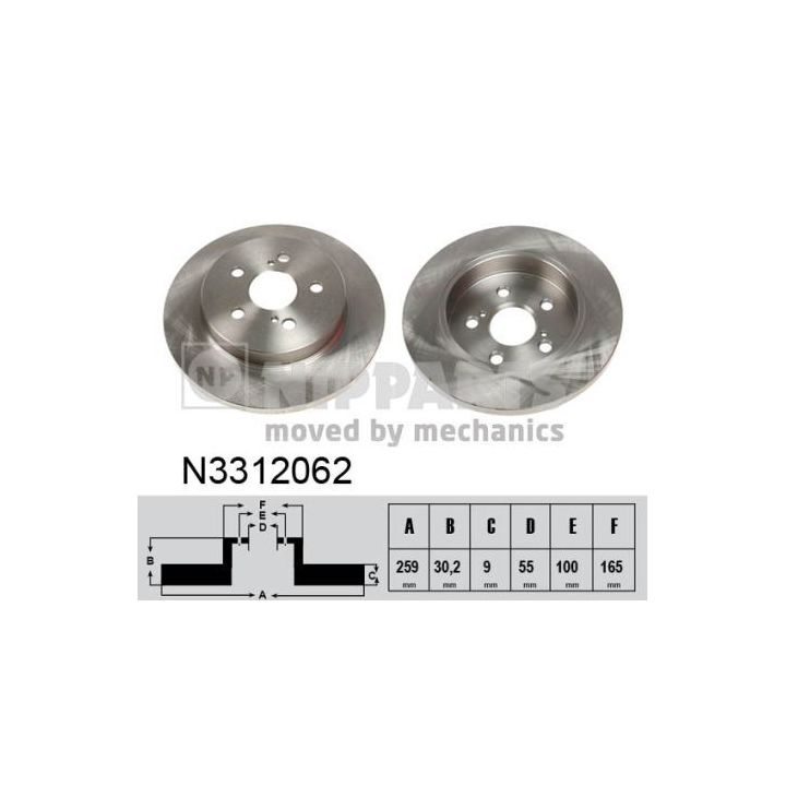 Stabdžių diskas NIPPARTS N3312062