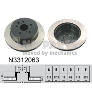 Stabdžių diskas NIPPARTS N3312063
