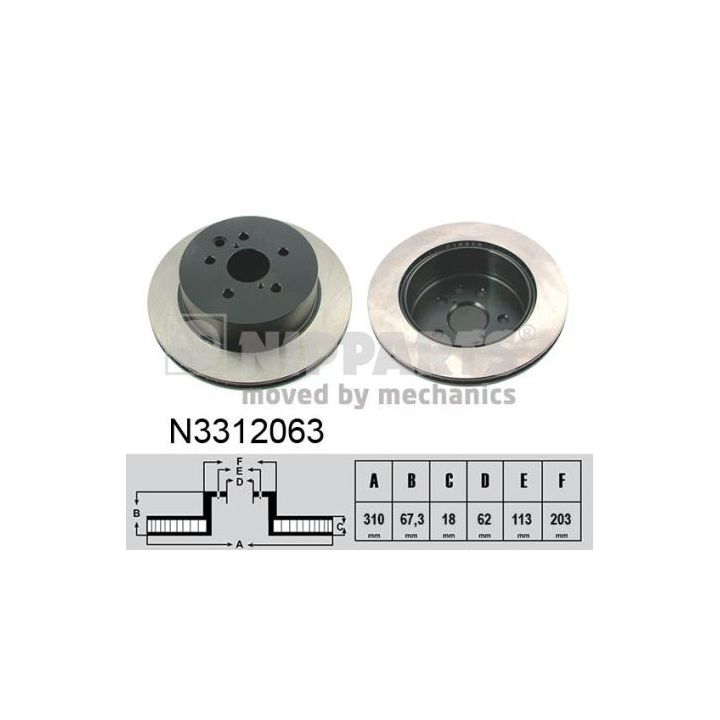 Stabdžių diskas NIPPARTS N3312063