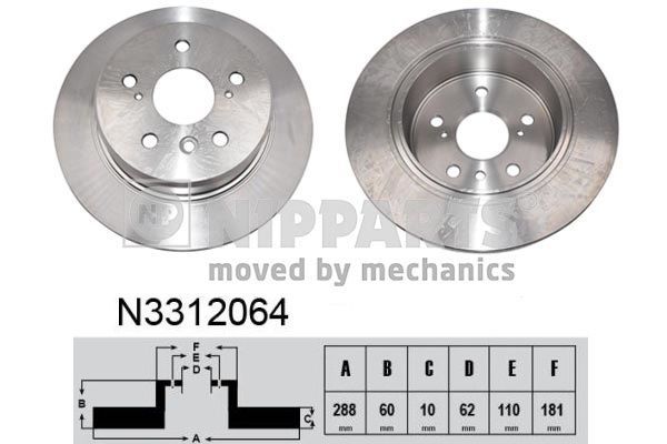 Stabdžių diskas NIPPARTS N3312064
