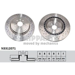 Stabdžių diskas NIPPARTS N3312071
