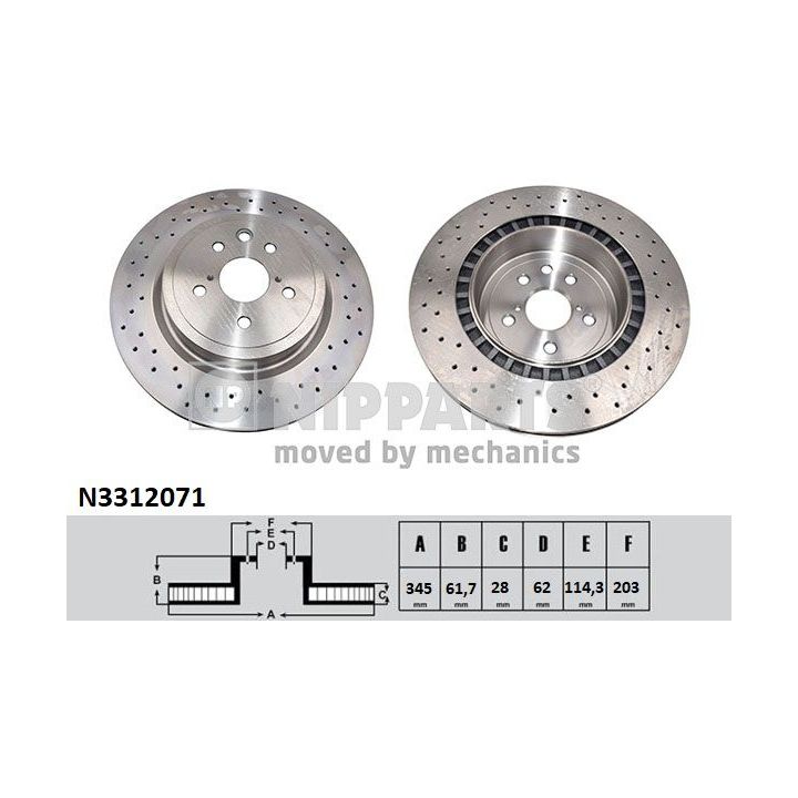 Stabdžių diskas NIPPARTS N3312071