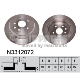 Stabdžių diskas NIPPARTS N3312072