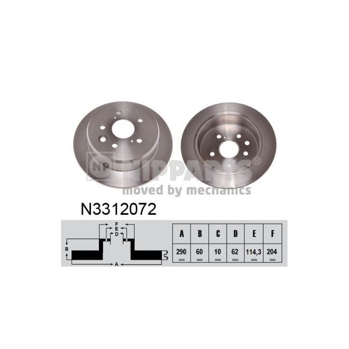 Stabdžių diskas NIPPARTS N3312072