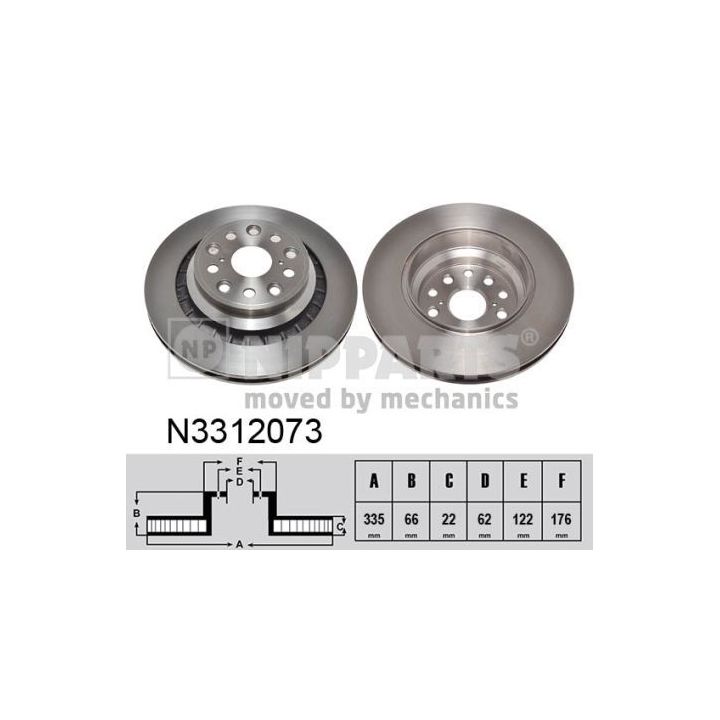 Stabdžių diskas NIPPARTS N3312073