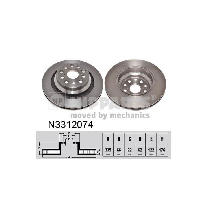 Stabdžių diskas NIPPARTS N3312074