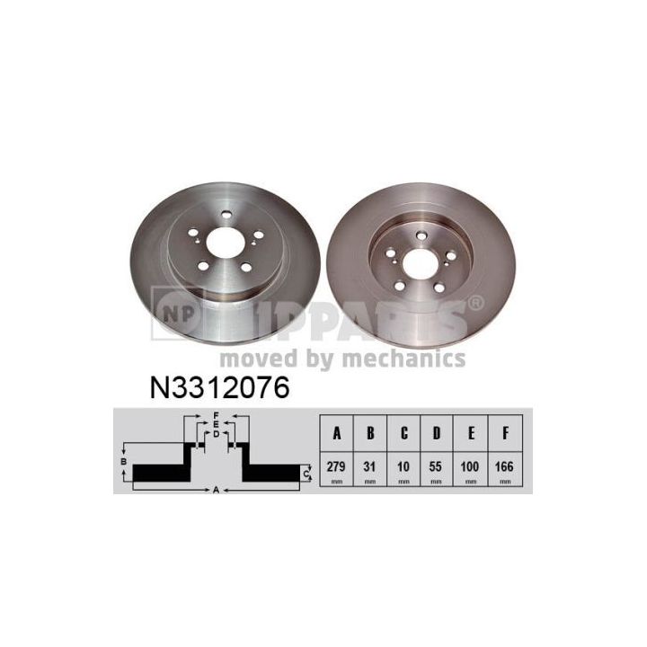 Stabdžių diskas NIPPARTS N3312076