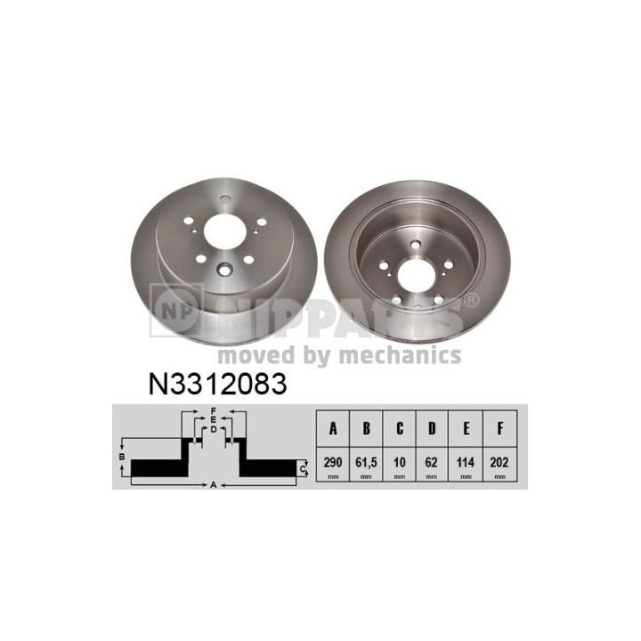 Stabdžių diskas NIPPARTS N3312083