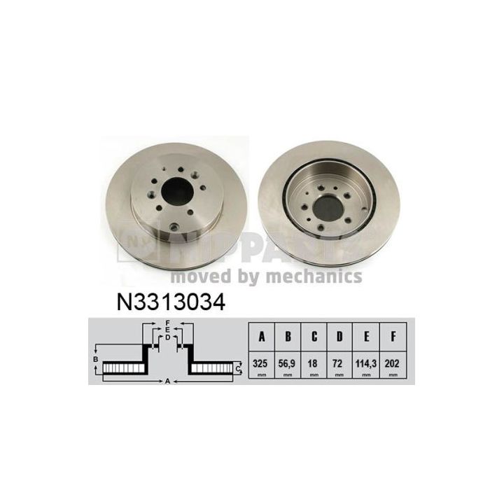 Stabdžių diskas NIPPARTS N3313034