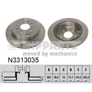 Stabdžių diskas NIPPARTS N3313035