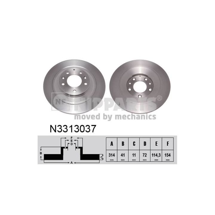 Stabdžių diskas NIPPARTS N3313037