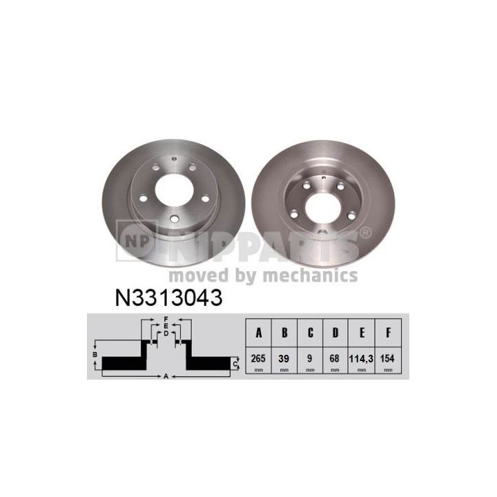 Stabdžių diskas NIPPARTS N3313043