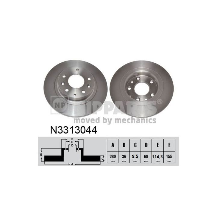 Stabdžių diskas NIPPARTS N3313044