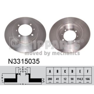 Stabdžių diskas NIPPARTS N3315035