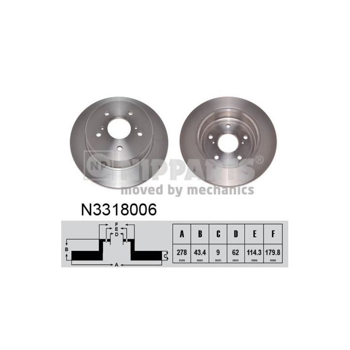 Stabdžių diskas NIPPARTS N3318006