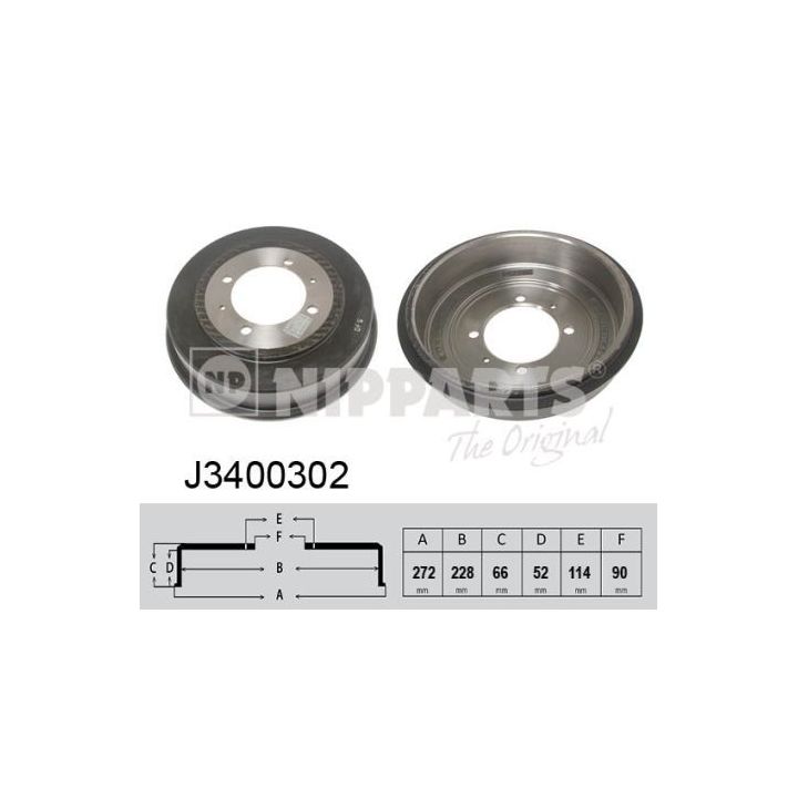 Stabdžių būgnas NIPPARTS J3400302