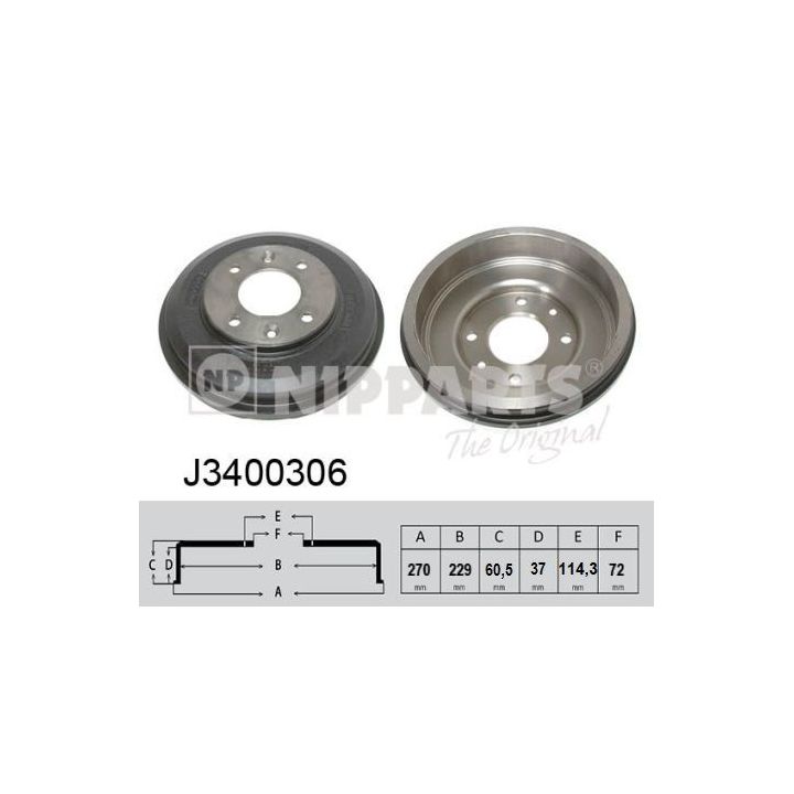 Stabdžių būgnas NIPPARTS J3400306