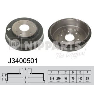 Stabdžių būgnas NIPPARTS J3400501