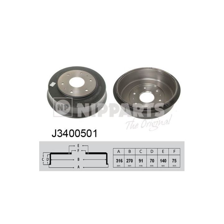 Stabdžių būgnas NIPPARTS J3400501