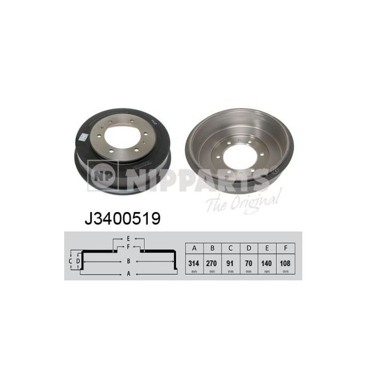 Stabdžių būgnas NIPPARTS J3400519