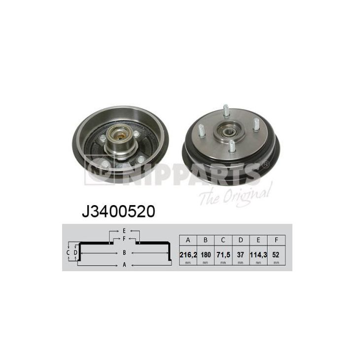 Stabdžių būgnas NIPPARTS J3400520