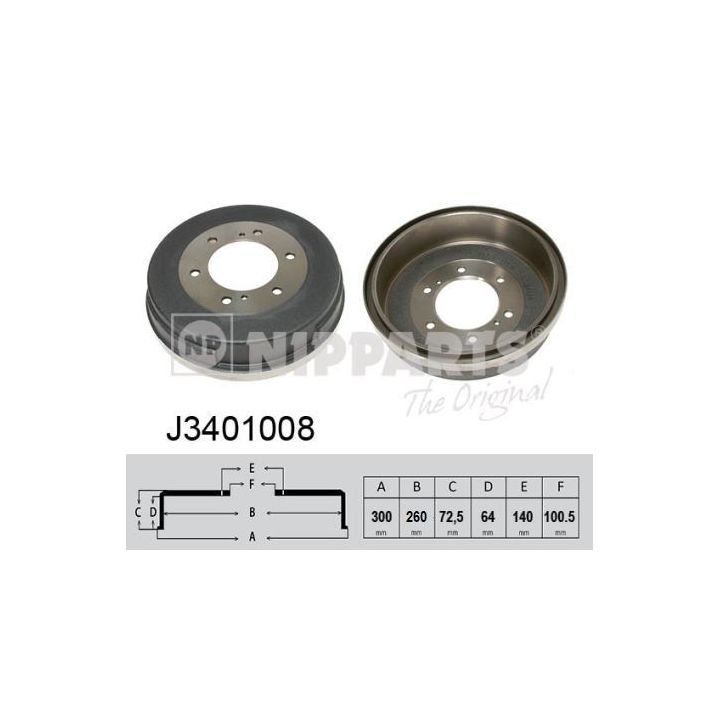 Stabdžių būgnas NIPPARTS J3401008